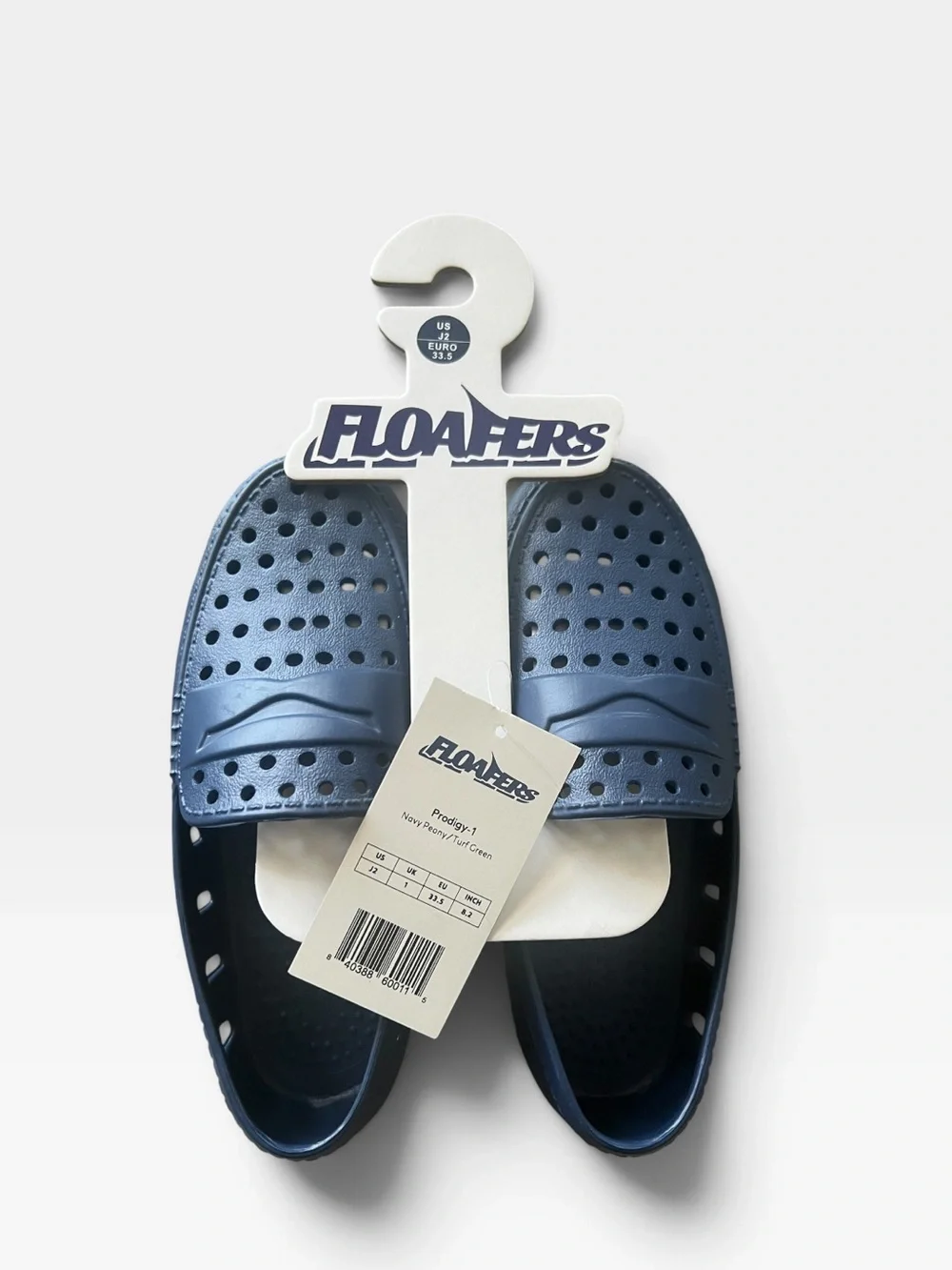 NWT Floaters Prodigy-1 Kids Water Shoes Loafers Navy Green J2